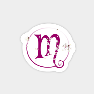 Monogram fairy flowers, letter M Sticker